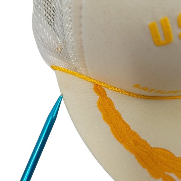 USS Alabama BB 60 Mesh Snapback Cap White Gold Leaves Foam Hat Scrambled Eggs - Picture 14 of 15